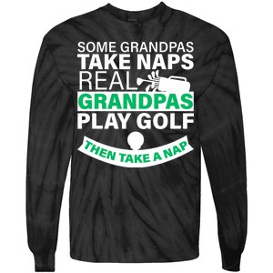 Funny Golf Grandpa Tie-Dye Long Sleeve Shirt