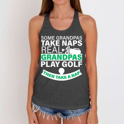 Funny Golf Grandpa Women's Knotted Racerback Tank