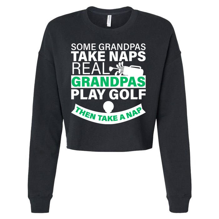 Funny Golf Grandpa Cropped Pullover Crew