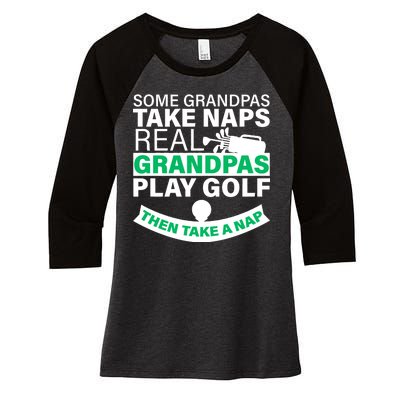 Funny Golf Grandpa Women's Tri-Blend 3/4-Sleeve Raglan Shirt