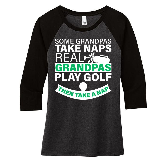 Funny Golf Grandpa Women's Tri-Blend 3/4-Sleeve Raglan Shirt