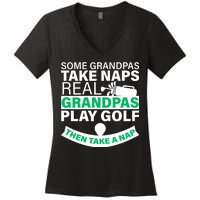 Funny Golf Grandpa Women's V-Neck T-Shirt