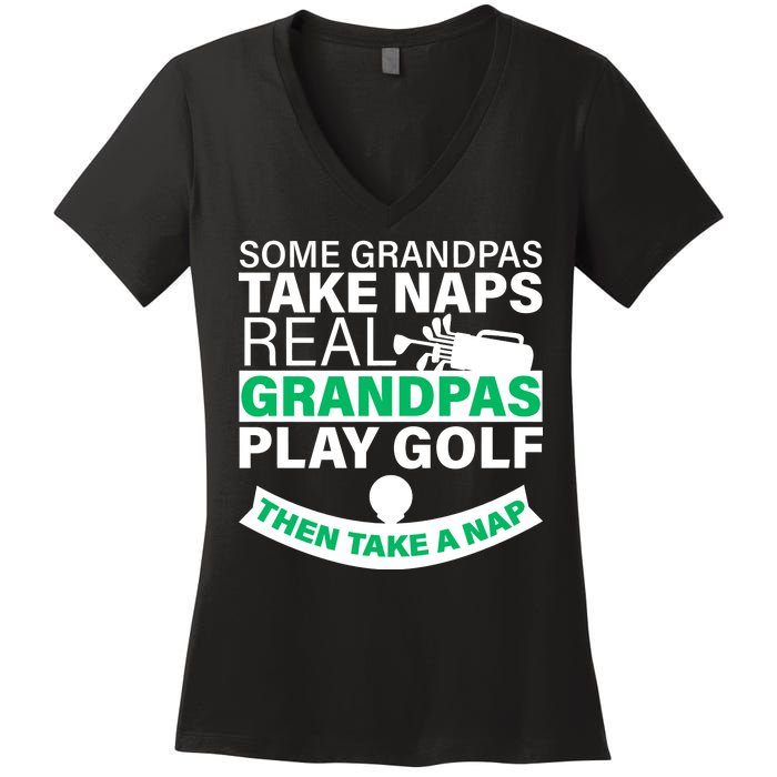 Funny Golf Grandpa Women's V-Neck T-Shirt