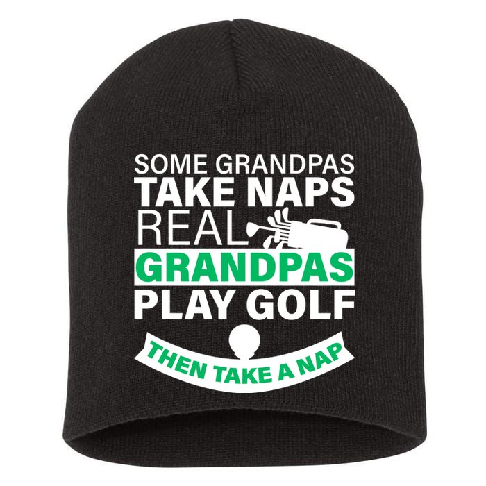 Funny Golf Grandpa Short Acrylic Beanie