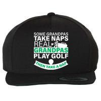 Funny Golf Grandpa Wool Snapback Cap