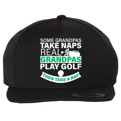 Funny Golf Grandpa Wool Snapback Cap