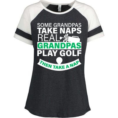 Funny Golf Grandpa Enza Ladies Jersey Colorblock Tee