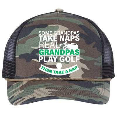 Funny Golf Grandpa Retro Rope Trucker Hat Cap