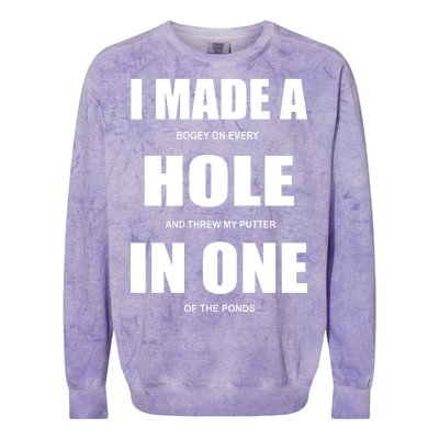 Funny Golf Hole In One Colorblast Crewneck Sweatshirt