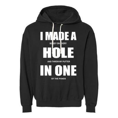 Funny Golf Hole In One Garment-Dyed Fleece Hoodie