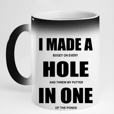 Funny Golf Hole In One 11oz Black Color Changing Mug