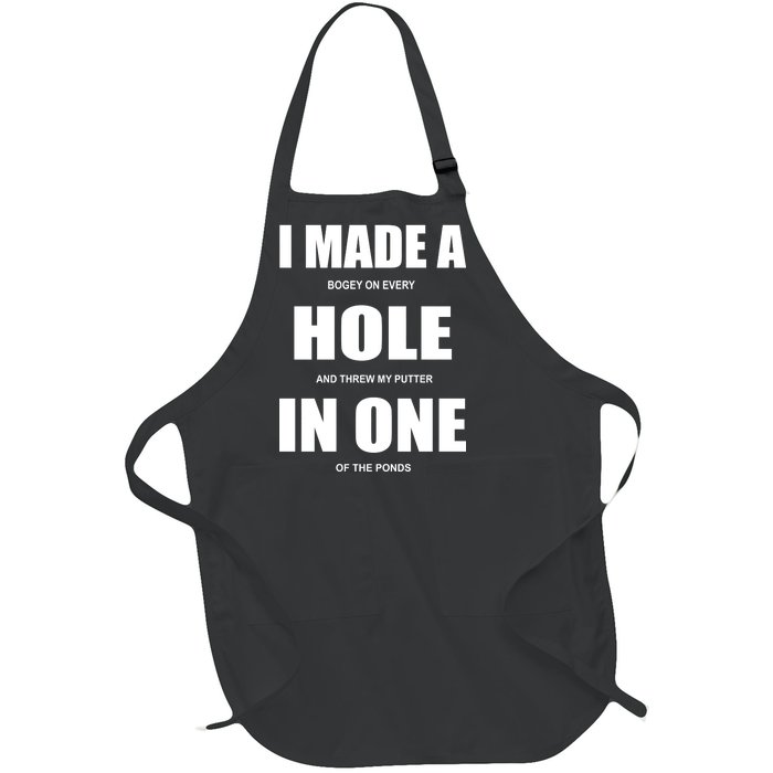 Funny Golf Hole In One Full-Length Apron With Pockets