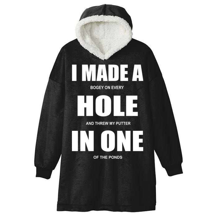 Funny Golf Hole In One Hooded Wearable Blanket