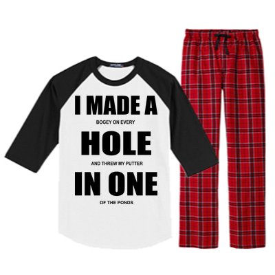 Funny Golf Hole In One Raglan Sleeve Pajama Set