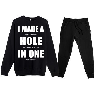 Funny Golf Hole In One Premium Crewneck Sweatsuit Set