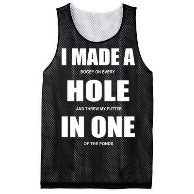 Funny Golf Hole In One Mesh Reversible Basketball Jersey Tank