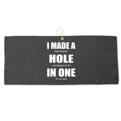 Funny Golf Hole In One Large Microfiber Waffle Golf Towel