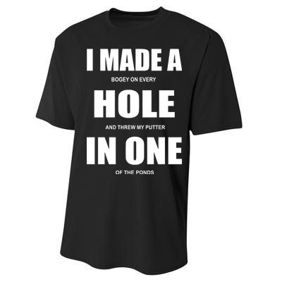 Funny Golf Hole In One Performance Sprint T-Shirt