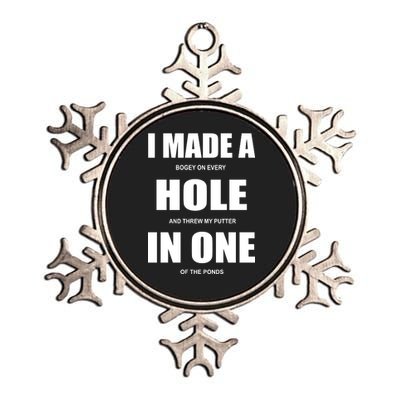 Funny Golf Hole In One Metallic Star Ornament