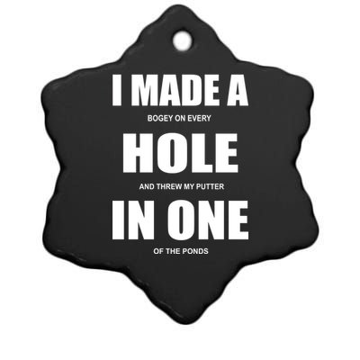 Funny Golf Hole In One Ceramic Star Ornament