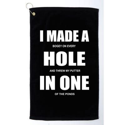 Funny Golf Hole In One Platinum Collection Golf Towel