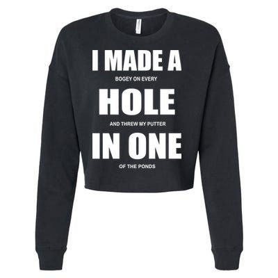 Funny Golf Hole In One Cropped Pullover Crew