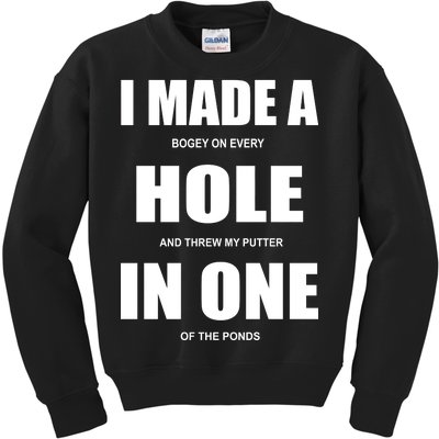 Funny Golf Hole In One Kids Sweatshirt