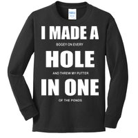 Funny Golf Hole In One Kids Long Sleeve Shirt