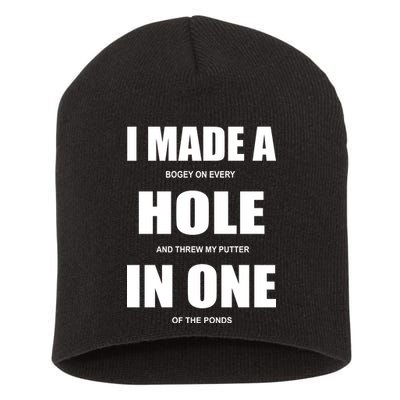 Funny Golf Hole In One Short Acrylic Beanie