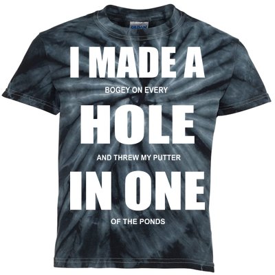 Funny Golf Hole In One Kids Tie-Dye T-Shirt