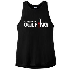 Funny Golfers Design Rather Be Golfing Ladies PosiCharge Tri-Blend Wicking Tank