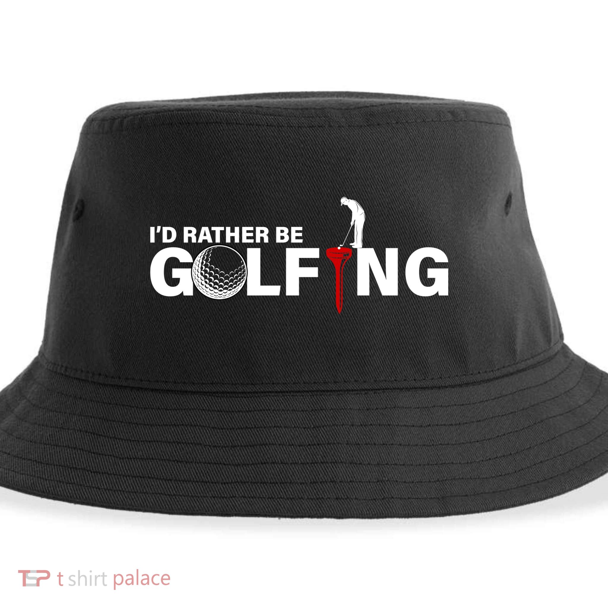 Funny Golfers Design Rather Be Golfing Sustainable Bucket Hat