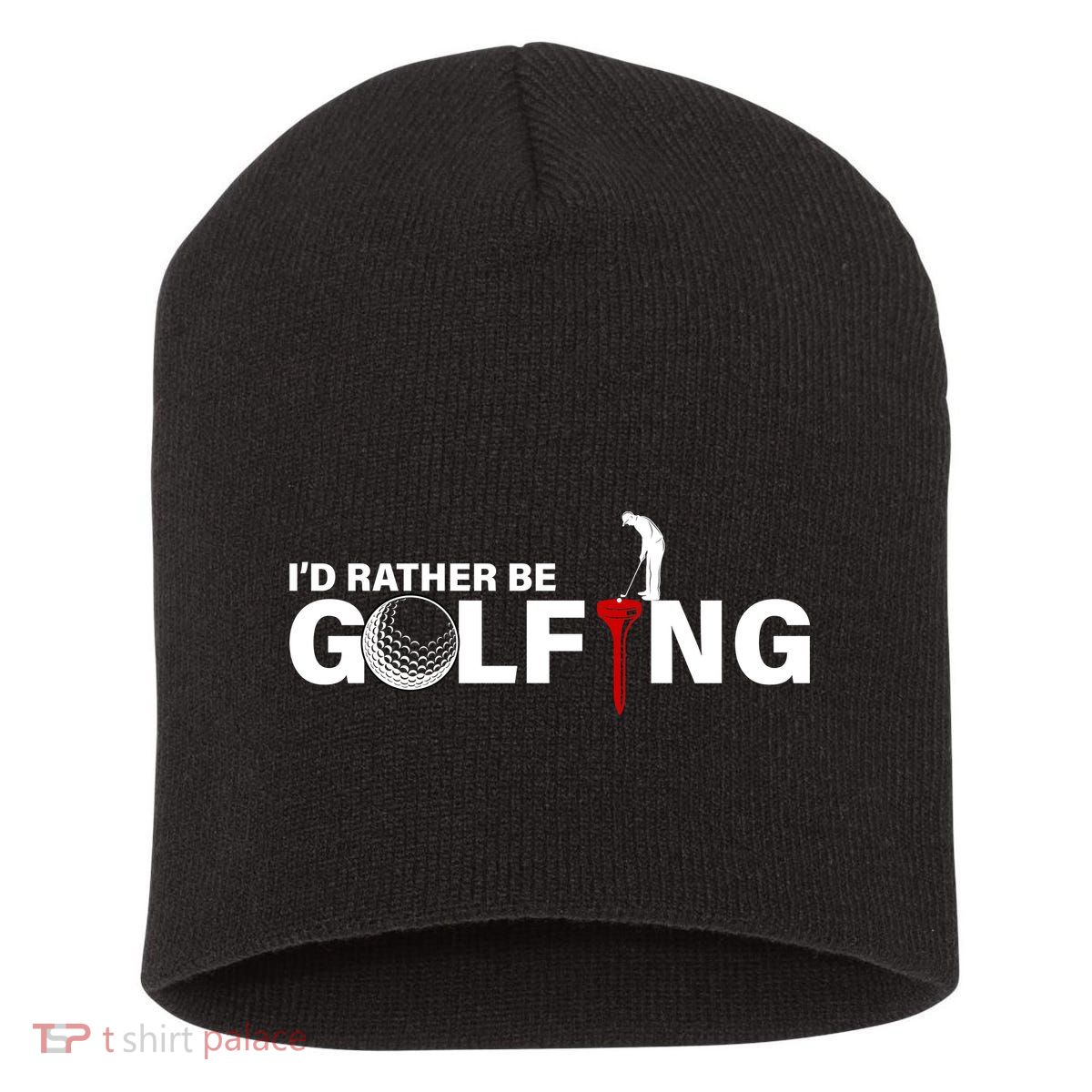 Funny Golfers Design Rather Be Golfing Short Acrylic Beanie