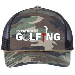 Funny Golfers Design Rather Be Golfing Retro Rope Trucker Hat Cap