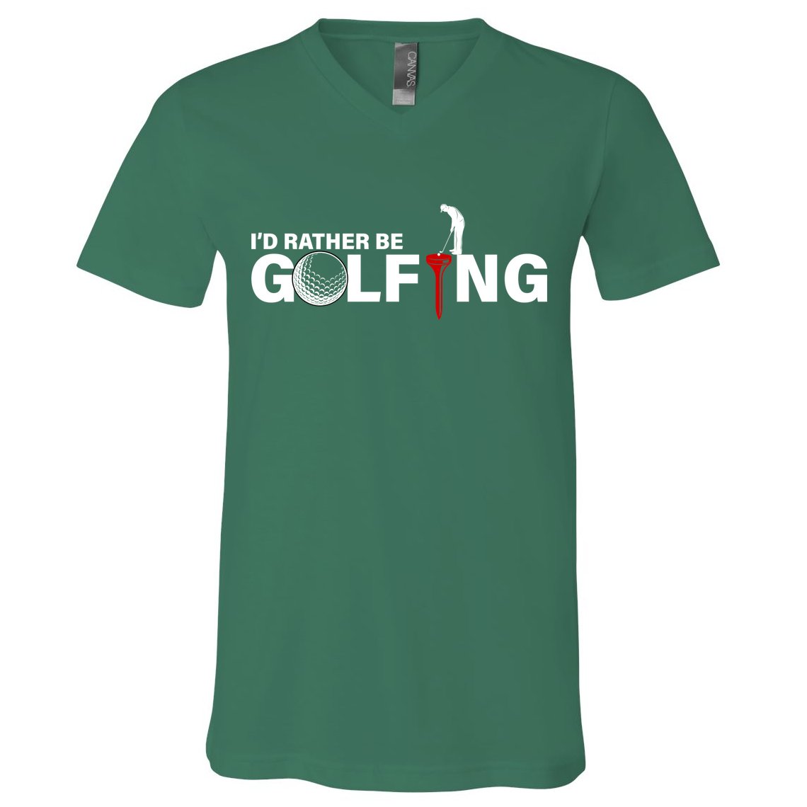 Funny Golfers Design Rather Be Golfing V-Neck T-Shirt