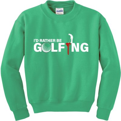 Funny Golfers Design Rather Be Golfing Kids Sweatshirt