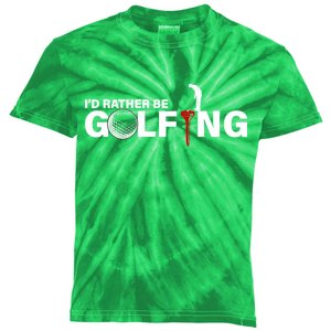 Funny Golfers Design Rather Be Golfing Kids Tie-Dye T-Shirt