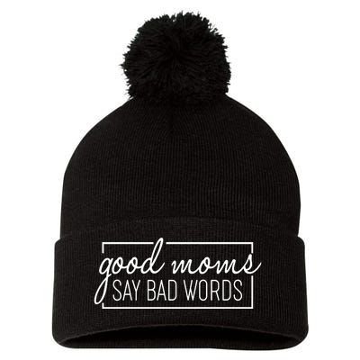 Funny Good Moms Say Bad Words Pom Pom 12in Knit Beanie