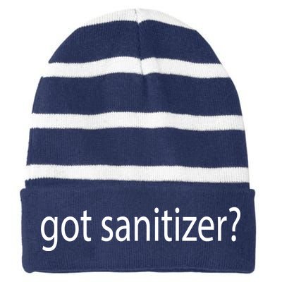 Funny Got Sanitizer? Striped Beanie with Solid Band