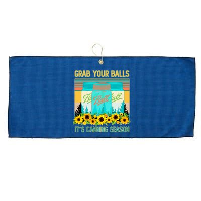 Funny Grab Your Balls It's Canning Season Large Microfiber Waffle Golf Towel