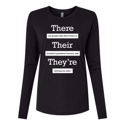 Funny Grammar Teacher Womens Cotton Relaxed Long Sleeve T-Shirt