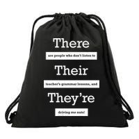 Funny Grammar Teacher Drawstring Bag