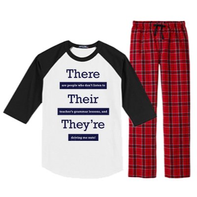 Funny Grammar Teacher Raglan Sleeve Pajama Set