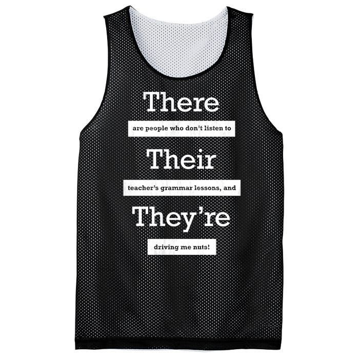 Funny Grammar Teacher Mesh Reversible Basketball Jersey Tank