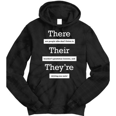 Funny Grammar Teacher Tie Dye Hoodie