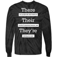 Funny Grammar Teacher Tie-Dye Long Sleeve Shirt