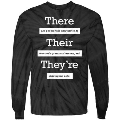 Funny Grammar Teacher Tie-Dye Long Sleeve Shirt