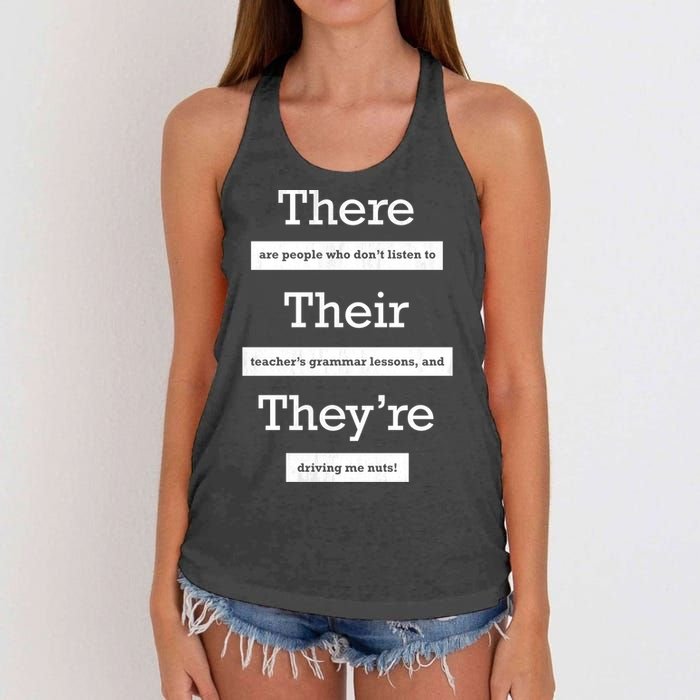 Funny Grammar Teacher Women's Knotted Racerback Tank