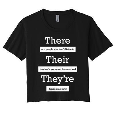 Funny Grammar Teacher Women's Crop Top Tee