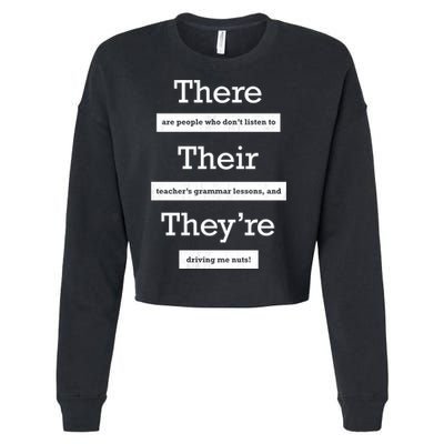 Funny Grammar Teacher Cropped Pullover Crew